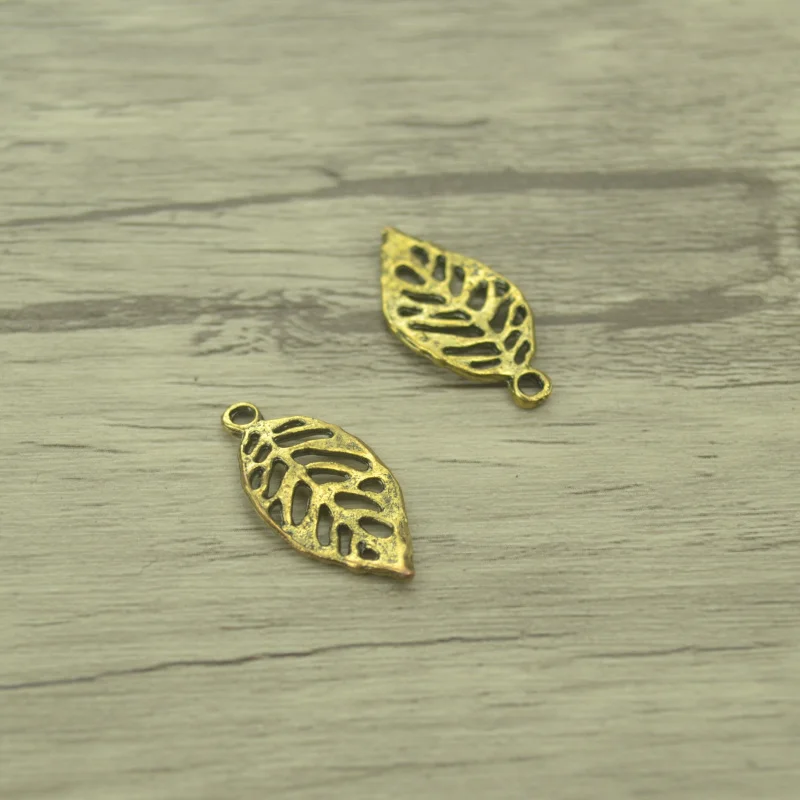 30 шт./лот модные Античные Подвески из яркой бронзы и сплава с листьями дерева