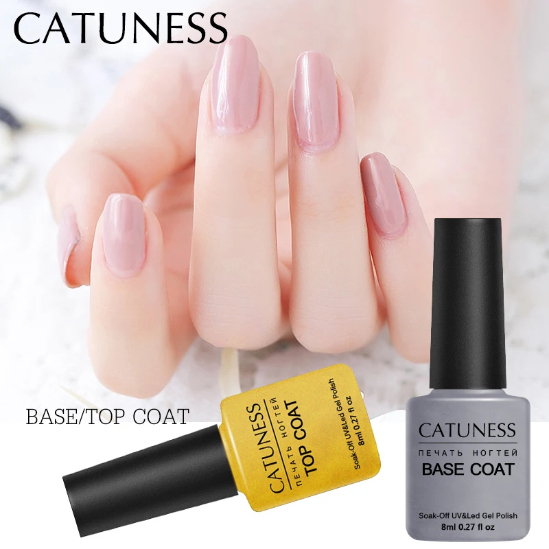 CATUNESS Новые товары для ногтей 8 мл семичный Перманентный не чистый лак верхний гель для Basecoat Lucky Top Off праймер пластыри на гелевой основе лак