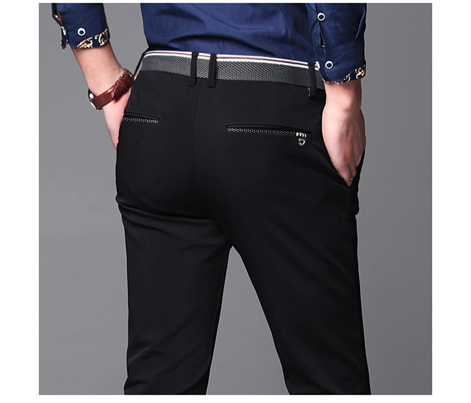 NIGRITY Brand Men Pants Casual Mens Business Male Trousers Classics Mid weight Straight Full Length Fashion breathing Pant 28-38