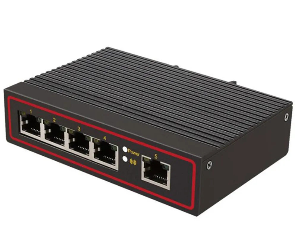 5 портов промышленный Ethernet коммутатор 10/100 Мбит/с сигнальный усиленный din рейку