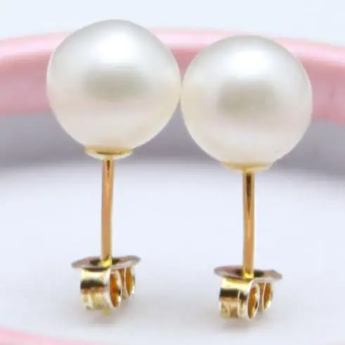 Круглые серьги из пресноводного жемчуга AAA 7 8 мм|earrings jewelry stand|earring goldenjewelry mannequin |