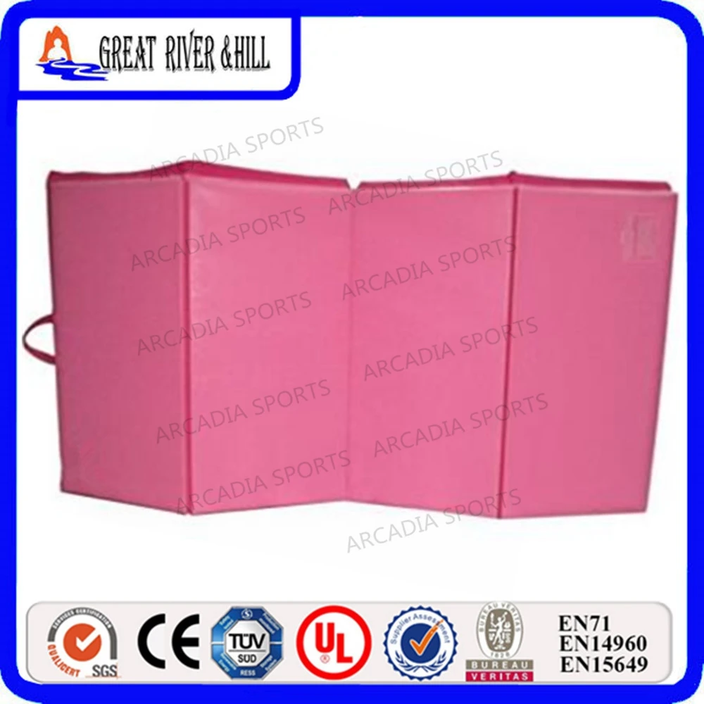

2.4mx1.2mx3cm Folding Exercise Aerobics Mats Pink Stretching Mat