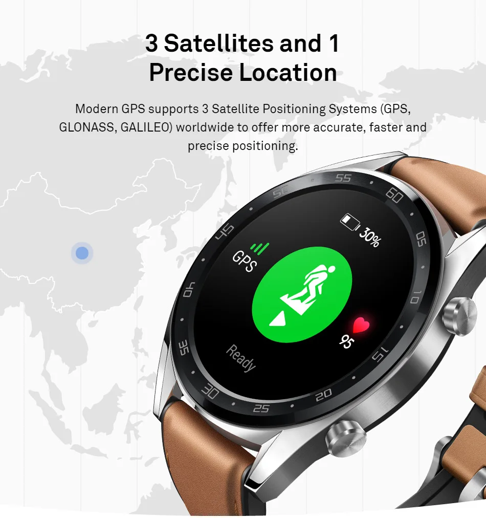 HUAWEIHonor часы GT gps Смарт тренировки на открытом воздухе спортивные часы 1,3" Экран BT4.2 5ATM 2 недель Срок службы батареи трекер-сна для сердечного ритма