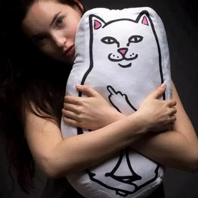 Супер Мило 1 Шт. Cat Подушка Средний Палец Подушки 46*36 см Чужеродных Плюшевые