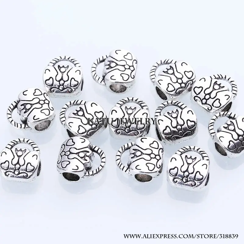 Античные серебряные металлические бусины для сумок подвески Pandora Европейские