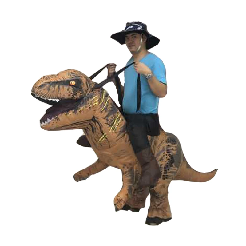T-REX Динозавр Надувные костюм для карнавала день взрослых маскарадный костюм для Хэллоуина для Для мужчин; для женщин