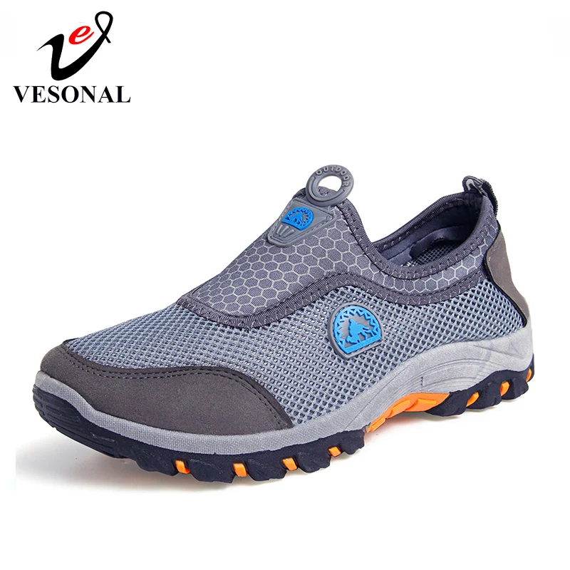 VESONAL 2019 Summer Breathable Comfortable Slip-On Mesh Sneakers Men Shoes Out door Male Loafers Casual Walking Footwear | Обувь