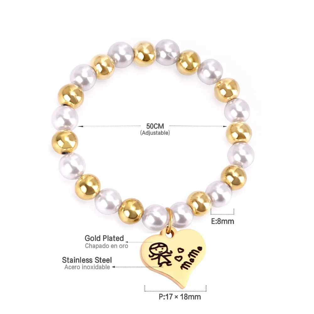 Роскошные браслеты из нержавеющей стали с бусинами pulsera Женские Ювелирные