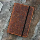 Обложка для блокнота moleskine, из натуральной кожи, с тиснением в виде цветов