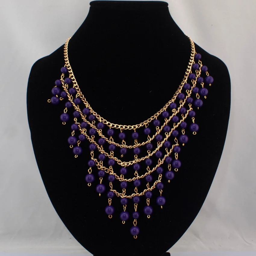 Новое поступление Многослойные Акриловые бусины с подвесками ожерелье CE960|choker