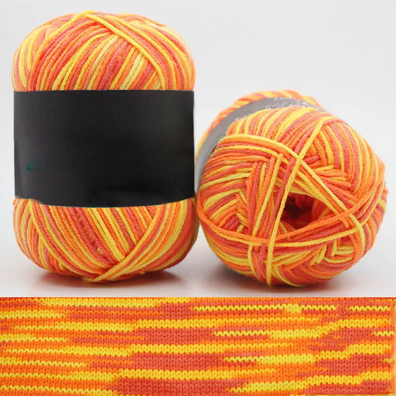 12 Hot Wholesale 50g/ball Colorful Section-dyeing Wool Yarn Baby Milk Cotton Soft Acrylic Yarn for Hand Knitting Crochet - Цвет: 12