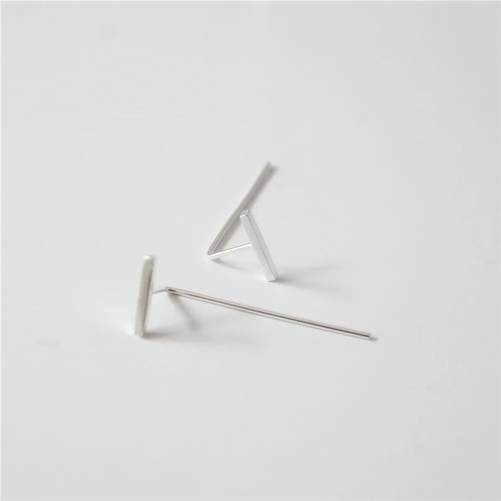Женские серьги гвоздики из серебра 925 пробы с длинными полосками|stud earrings|stud earrings