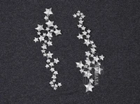 silver star embroidery star cloth stickers fashion star patch denim large queen hole patch with glue