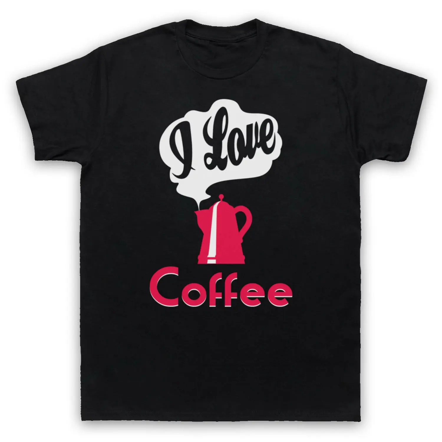 Мужские летние повседневные футболки с коротким рукавом и надписью I Love Coffee |