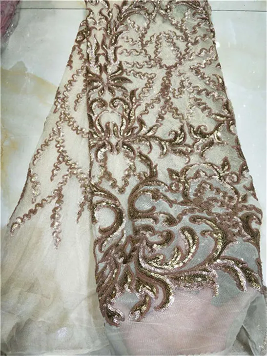 Золотая африканская кружевная ткань 2019 Высококачественная aso ebi сетчатая с