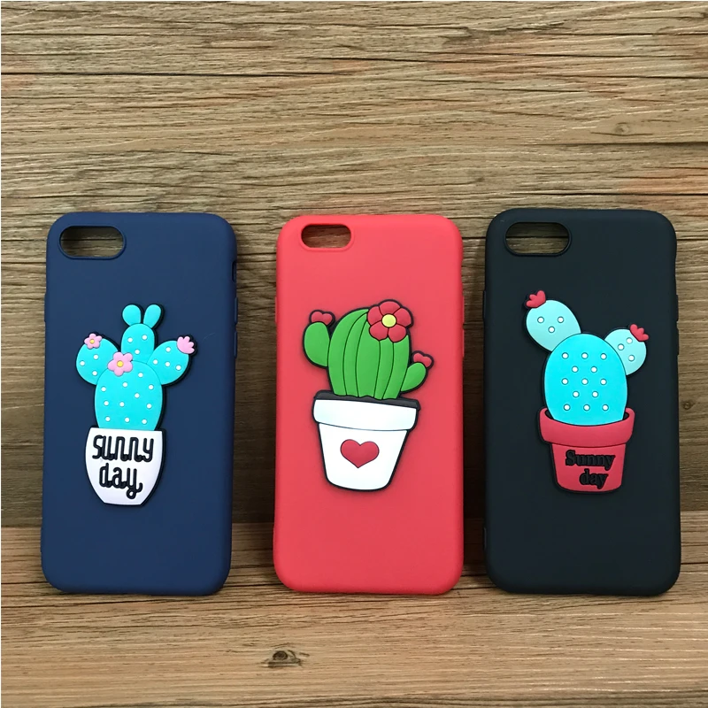 3D Cactus Cartoon 5.5'' Fitted Cases for Xiaomi Redmi Note 5A Dirt-resistant Matte Tpu Coves Mobile Phone Bags | Мобильные