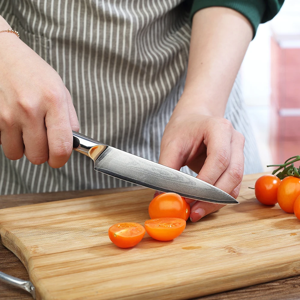 KEEMAKE 7 &quotSantoku 5&quot Универсальный 3 5 &quotнож для очистки овощей дамасский японский VG10