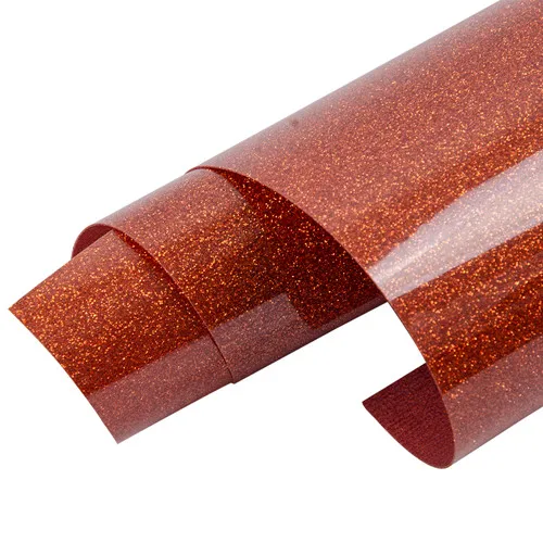 Copper SUNICE много разноцветные блёстки теплопередача виниловая пленка Железный на футболках HTV diy дизайнерский Декор пленка 50 см x 20 см бумажный лист резка - Название цвета: Copper