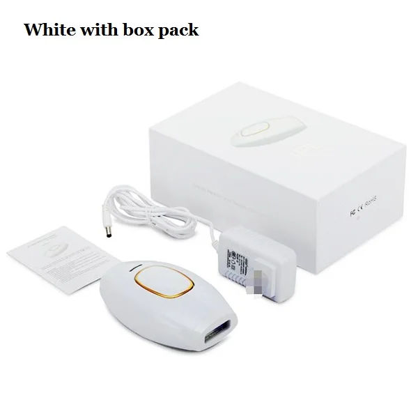 white with box pack 300000 Flash Household IPL Laser Epilator Hair Removal Lady Shaver Mini Portable Body Facial Hair Remover Machine For Women Men - Цвет: white with box pack
