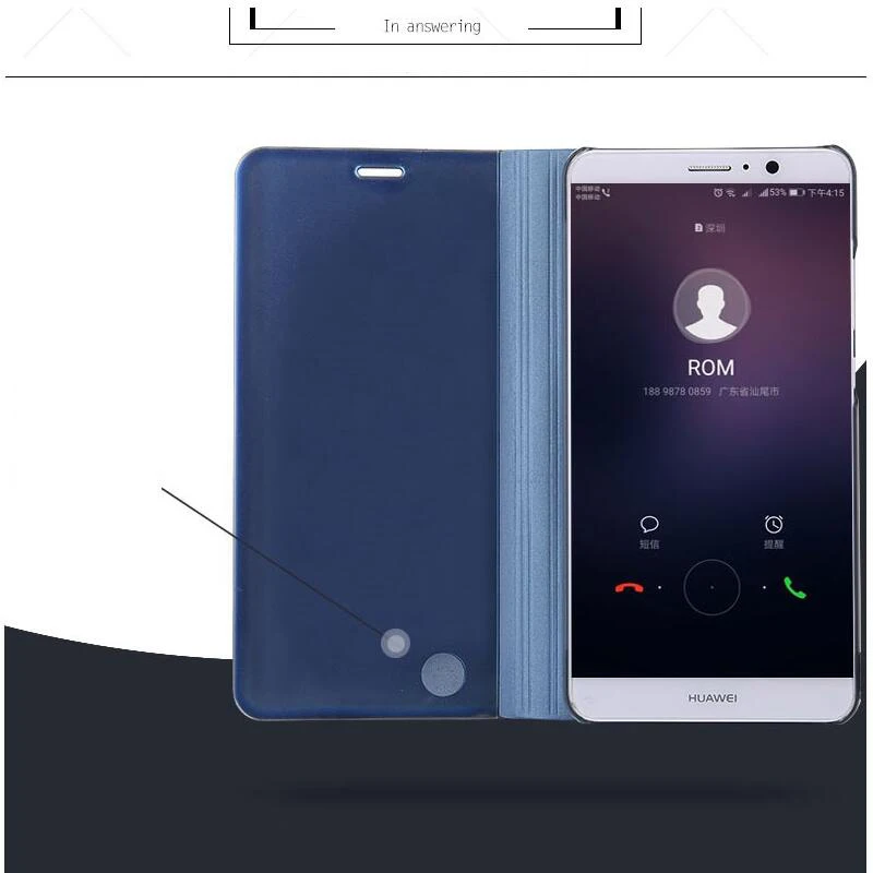 Флип чехол для телефона Huawei Mate 8 9 10 lite Pro P20 P10 P9 P8 2017 Plus Honor V10 Nova 2i P Smart Clear Mirror