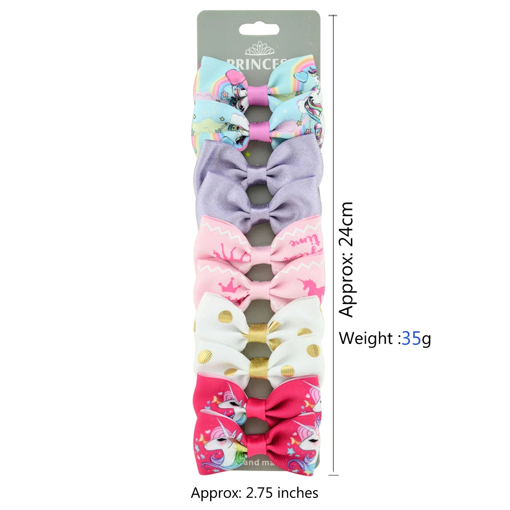 Радужные бантики для волос с зажимами детей 10 шт. в комплекте |