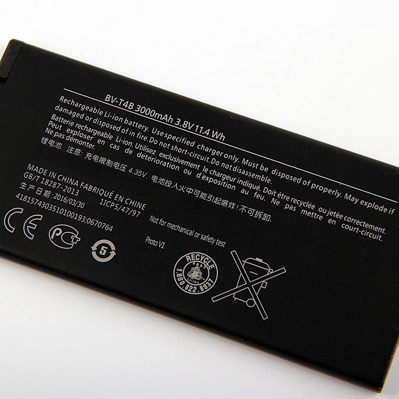 

Original BV-T4B phone battery for Nokia Lumia 640XL RM-1064 RM-1066 RM-1096 RM-1062 RM-1063 Lumia 640 XL BVT4B 3000mAh