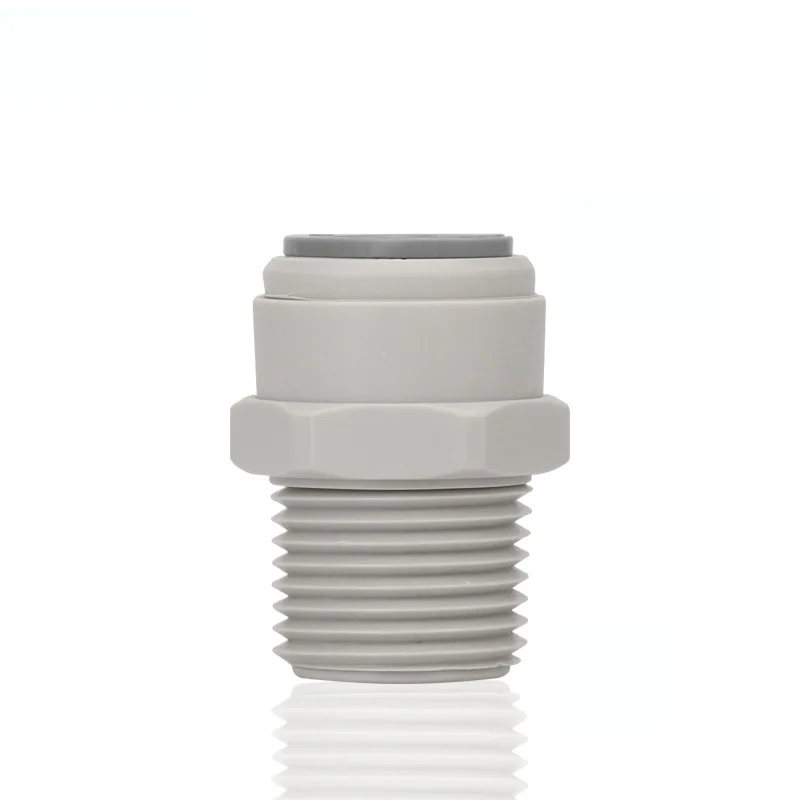 

1/2" NPT Male Thread - 1/2'' OD Tube RO Water Quick Connector Straight Tight Junction Double Sealing PE Pipe Fitting