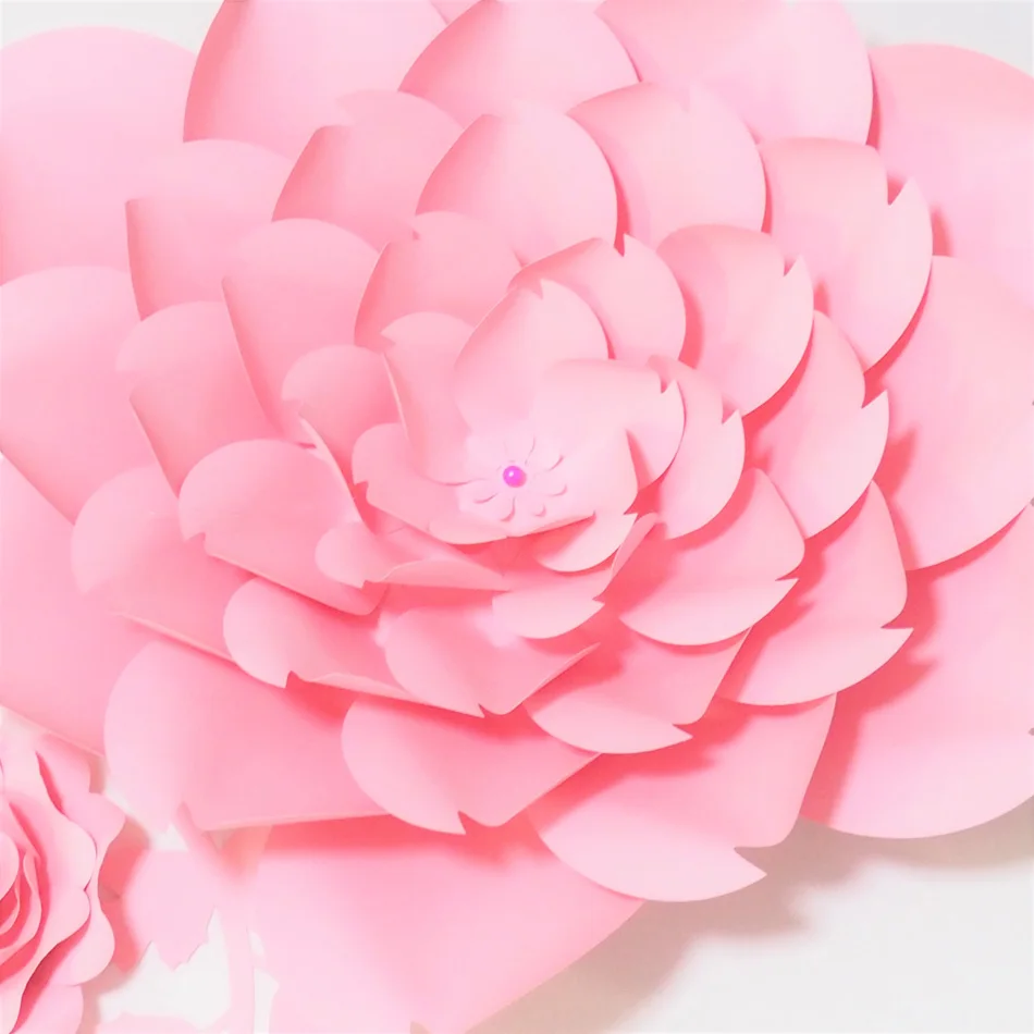 DIY Giant Paper Flowers Artificial Rose Fleurs Artificielles Backdrop 3pcs+ 4 Leave Wedding Party Decor Nursery Baby Pink | Дом и сад