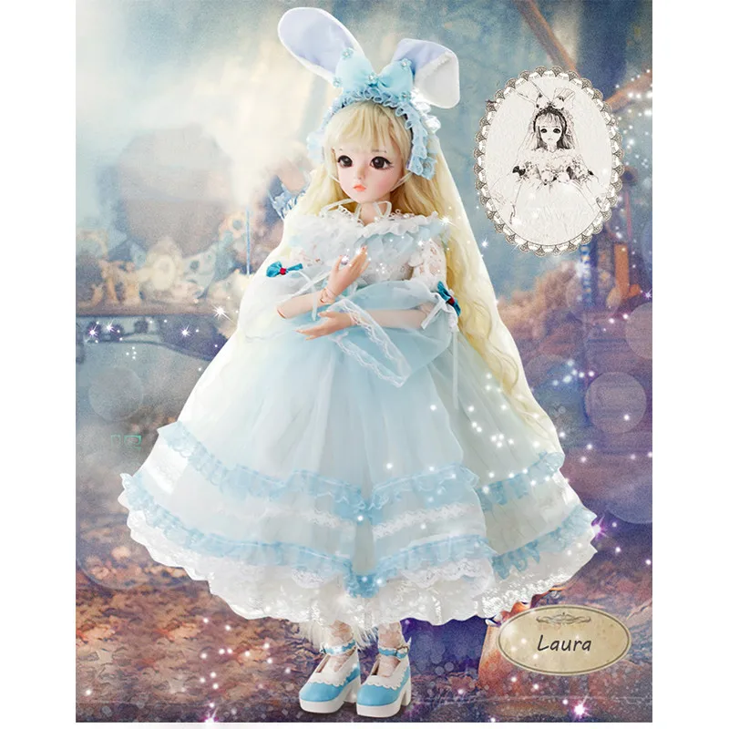 S5- Laura 1/3 Josephina-Doris SD BJD куклы таинственная Голубая Фея Принцесса с макияж Одежда обувь и парик лучший подарок для девочки