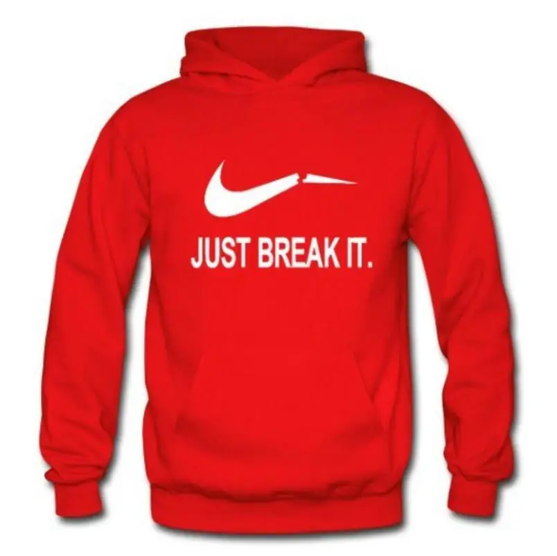 Зимние Just break it печатных Флисовые толстовки Для мужчин спортивный костюм с