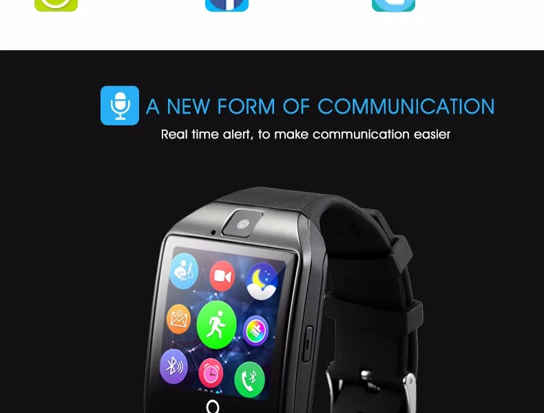 Смарт-часы Q18 SIM SD карта телефон камера MTK6261 Bluetooth Сенсорный экран Smartwatch для iOS Android носить часы для мужчин часы