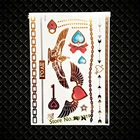 Индийский Тотем Орел временный тату золотой металлик для женщин 21x15 см девушка боди-арт рукав Сердце Татуировка водонепроницаемые украшения Наклейка