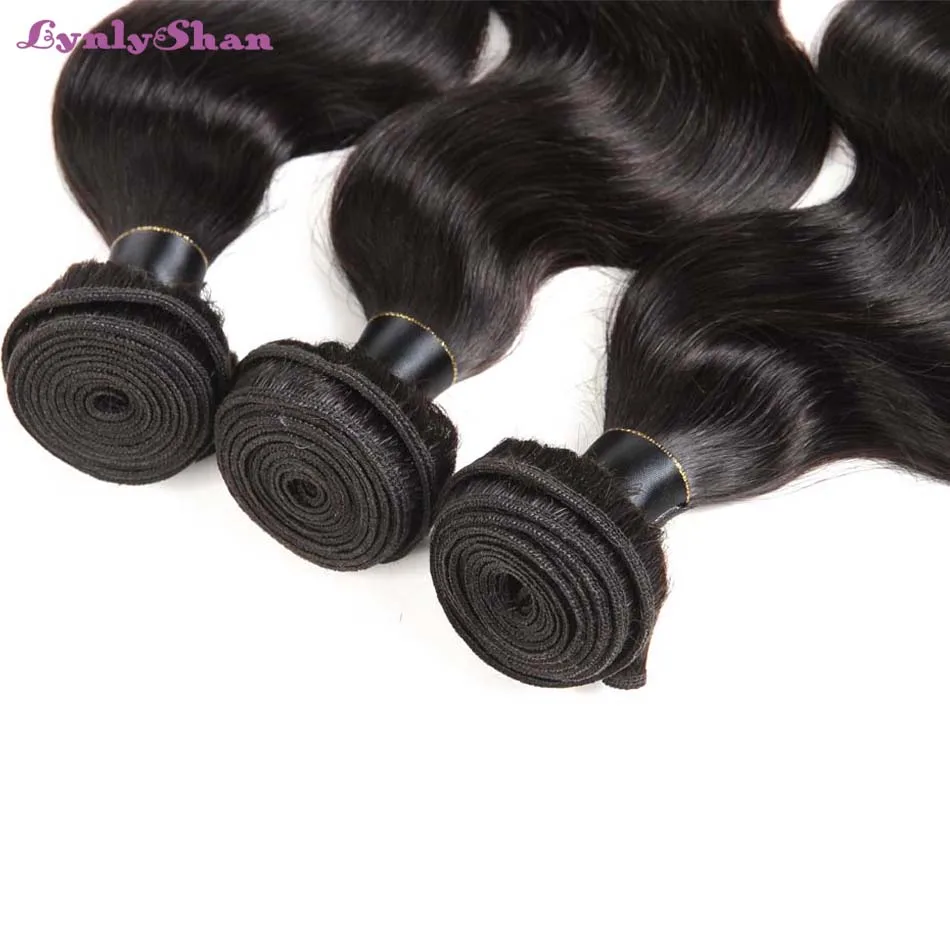 Lynlyshan волосы индийские волнистые человеческие волосы ткет пучки волос Remy 8-30 дюймов натуральный черный цвет