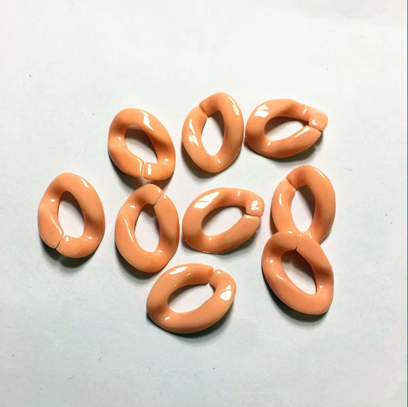 peach Новое поступление! Мм 23x17 мм твердые акриловые открытие овальной формы цепи бусины для изготовления ювелирных изделий(дизайн, как показано - Цвет: peach