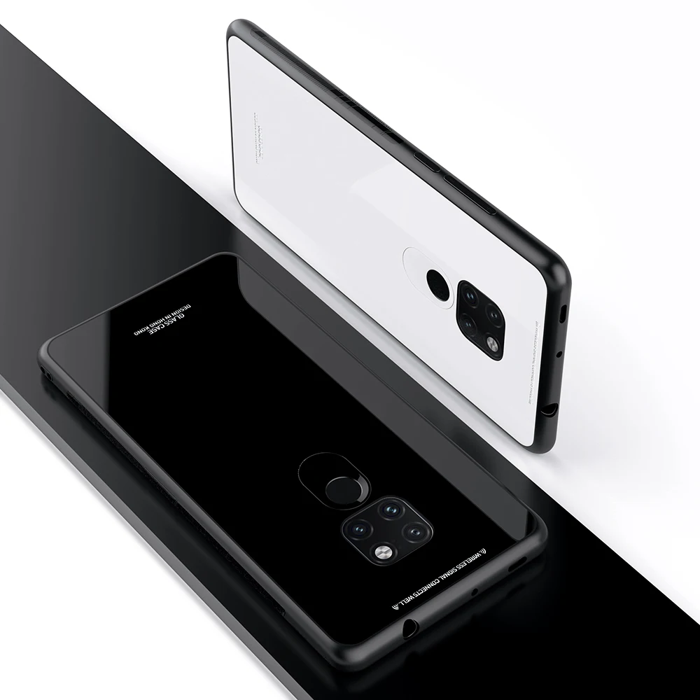 KEYSION чехол из закаленного стекла для телефона для huawei mate 20 Pro стекло нескользящий черный чехол для huawei mate 20 чехол Funda аксессуары