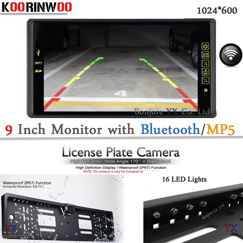 Автомобильный номерной знак камера для парковки HD монитор автомобиля 1024*600 MP5/MP4