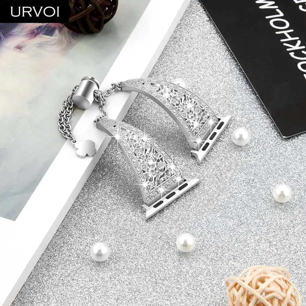URVOI band для Apple Watch цепочка серия 6 SE 5 4 3 21 браслет с резьбой девочек наручная манжета