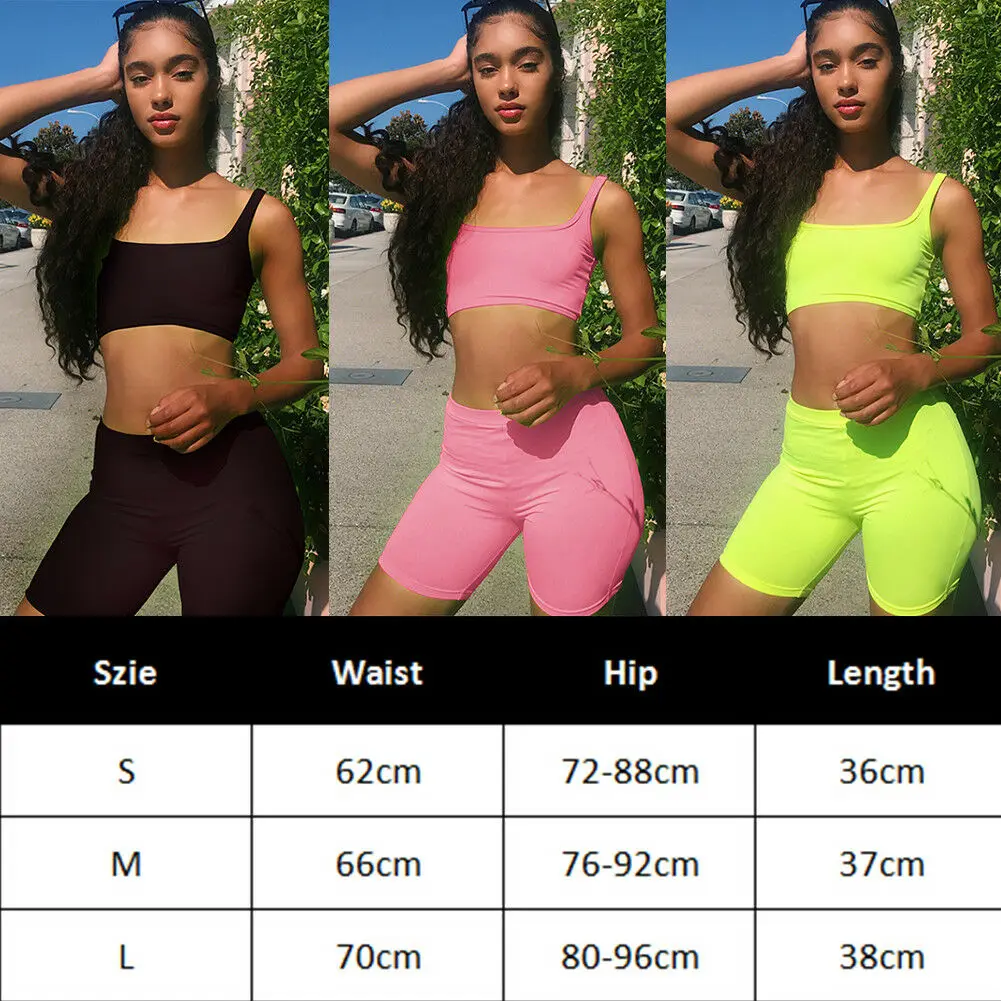 

Summer Women High Waist Plain Stretchy Basic Sports Shorts Athletic Gym Fitness Running Trousers Solid Casual