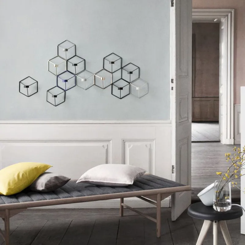 Geometric Tealight Modern Europe Candel Holders Candlestick Decoration Candelabra Wall Centerpieces Home Ornaments | Дом и сад