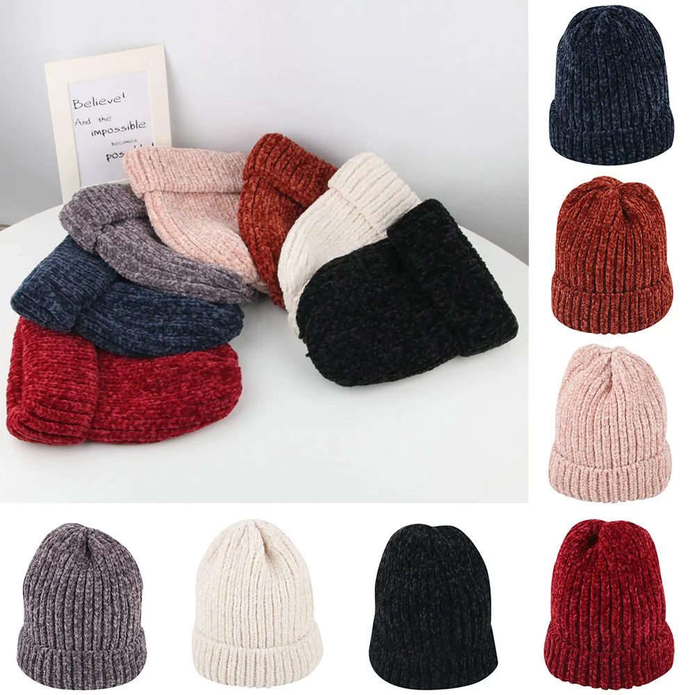 Toddler Girls&ampBoys Baby Winter Solid Crochet Knit Hat Beanie Hairball Cap | Детская одежда и обувь