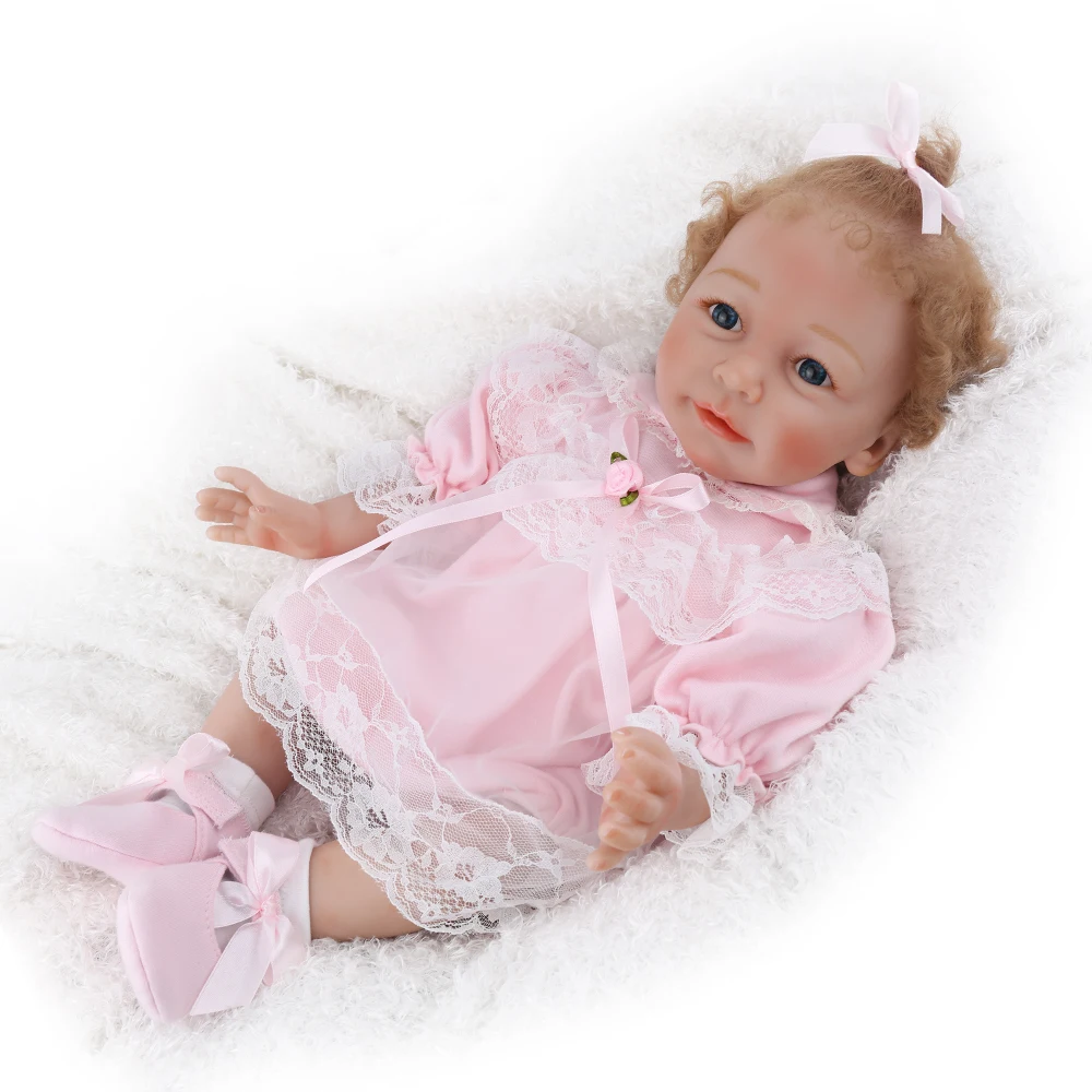 22inch soft body Silicone Reborn Girl Baby Doll vinyl newborn bedtime play house toys Babies princess Xmas Present for sale | Игрушки и