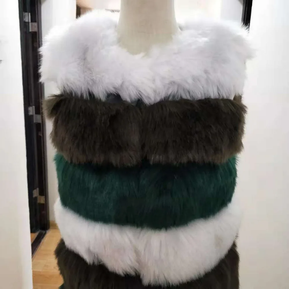 Осень зима новая жилетка из искусственного меха лисы пальто жилет для женщин без