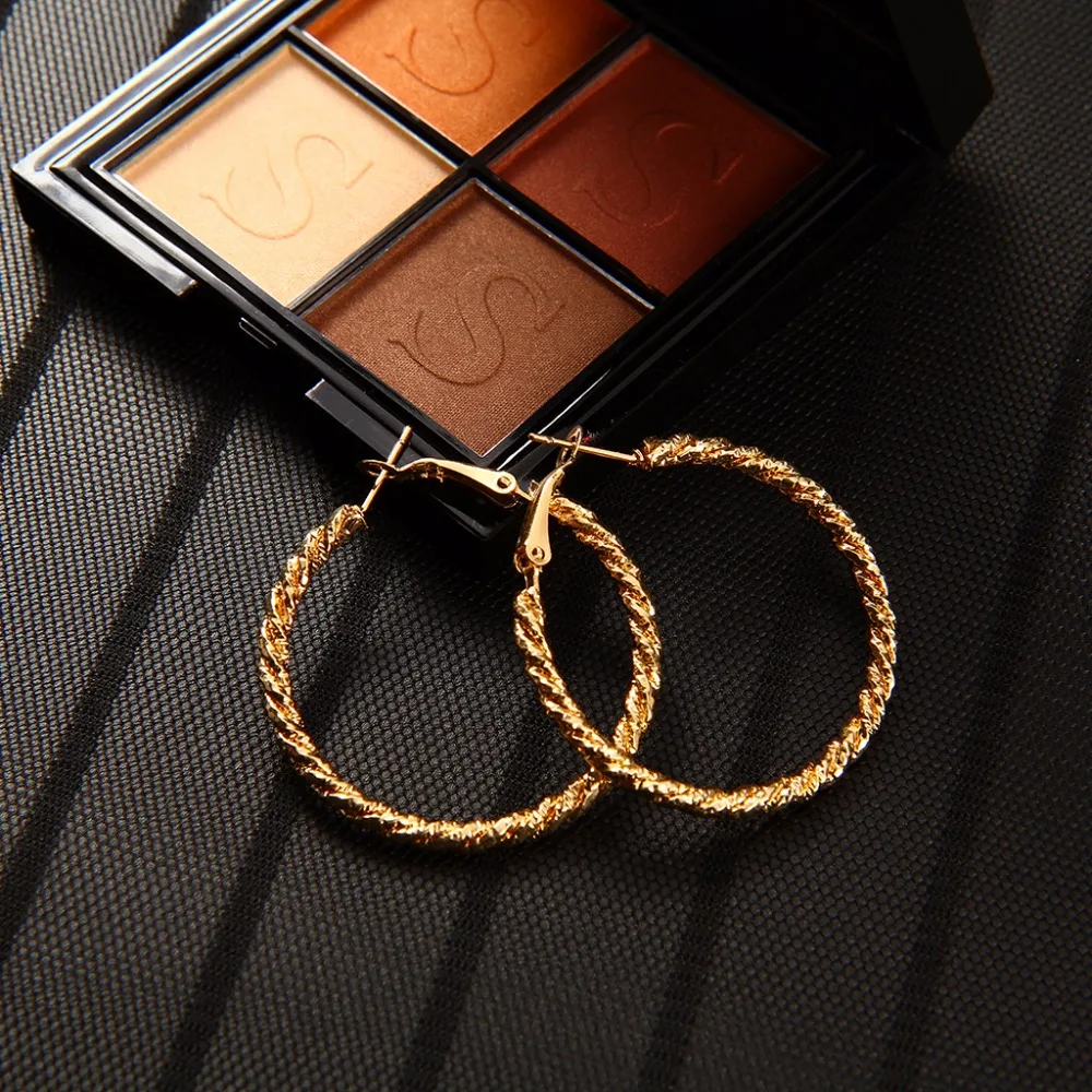 2018 женские модные изысканные металлические круглые серьги золотые серебряные