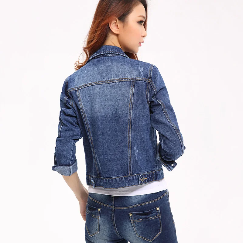 Spring Women Locomotive Denim Short Jacket 2018 New Autumn Harajuku Korean Fashion Outerwear Trend Slim Bomber Coat XY516 | Женская