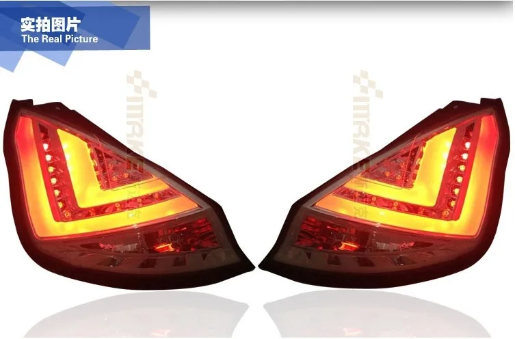 Автомобильный Стайлинг задние фонари для Ford Fiesta 2009-2013 светодиодный задний фонарь задний багажная лампа крышка drl+ сигнал+ тормоз+ обратный