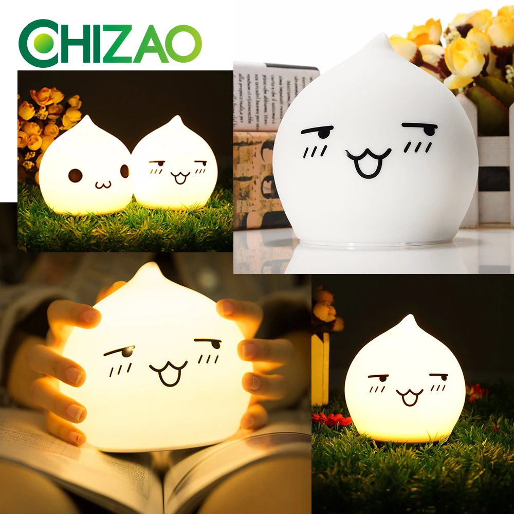 CHIZAO светодиодный RGB ночник с капельками воды силиконовый мини светильник для