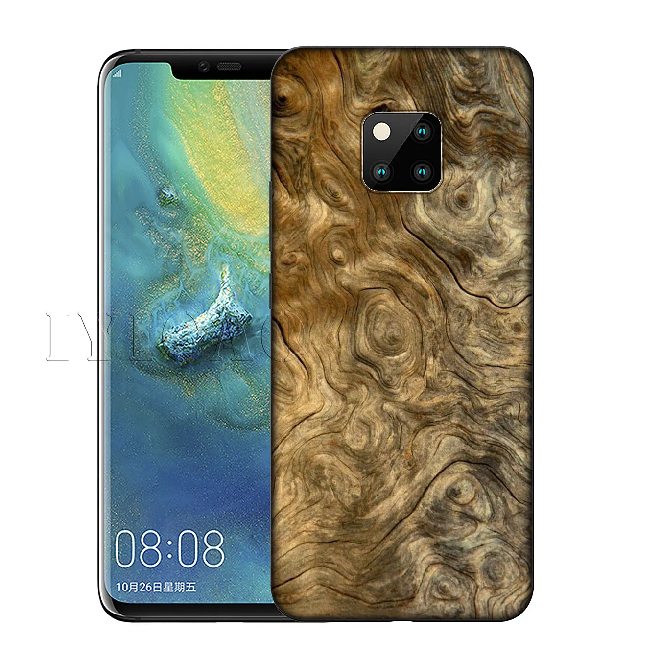 IYICAO Wood grain Silicone Soft Case for Huawei Nova 3 3i 2i Mate 20 10 Pro Lite |