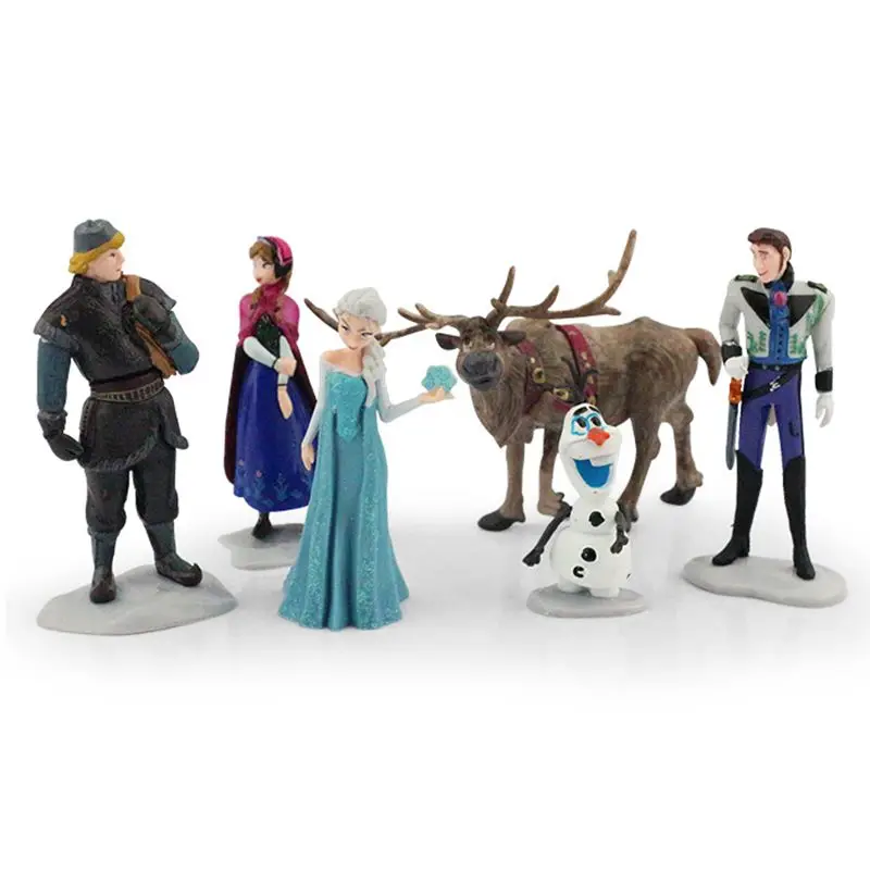 Игрушки Принцессы Диснея 6 шт./лот 5-12 см Холодное сердце Эльза Анна Олаф Свен