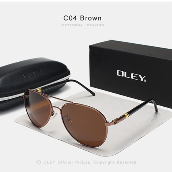 Y1209 C4BOX OLEY, брендовые, классические, поляризационные солнцезащитные очки для пилота, модные, Ретро стиль, мужские, бизнес очки, пляжные, с защитой от ультрафиолета, унисекс, очки Y1209 - Цвет линз: Y1209 C4BOX