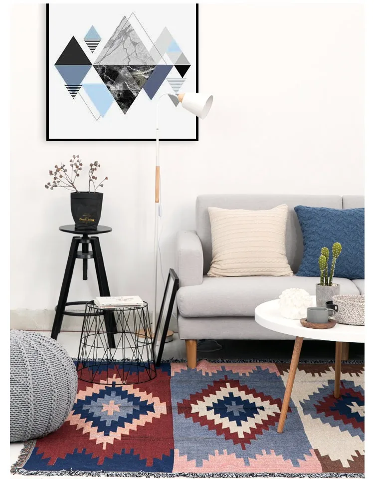 Kilim 100% индийский хлопковый богемный ковер для гостиной спальни прикроватный